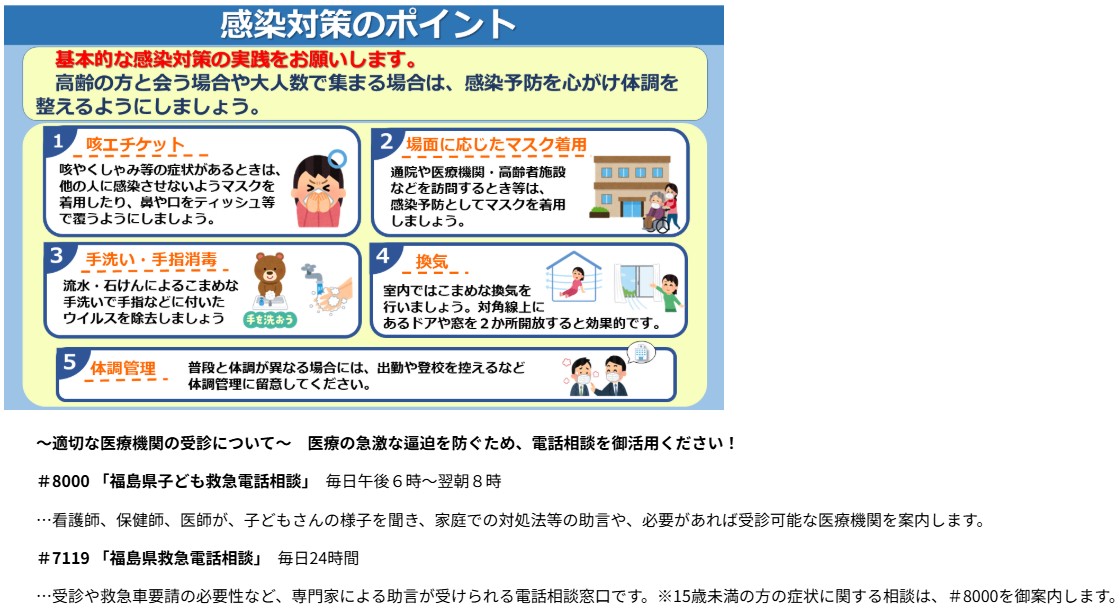 インフルエンザへの対策